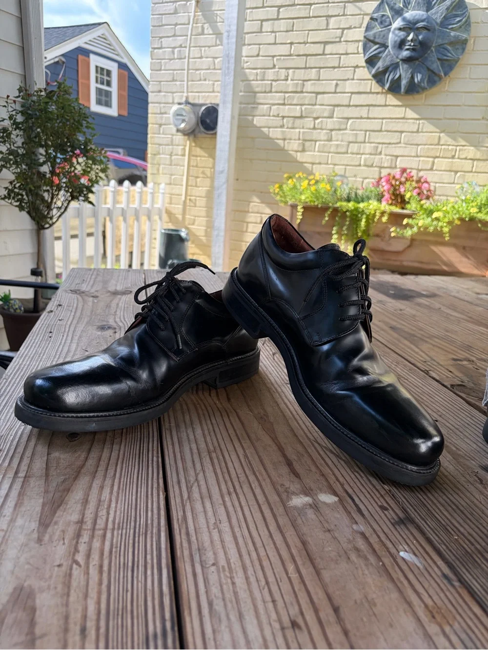 Johnston & Murphy Vintage Black Leather Derby Dress Shoes